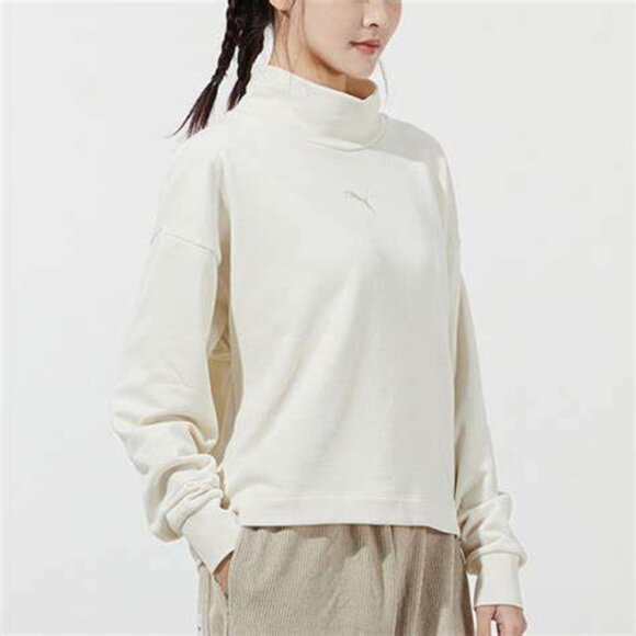 PUMA Neutral Cowl Neck Pullover Sweater Cream White Size XL - Picture 1 of 6